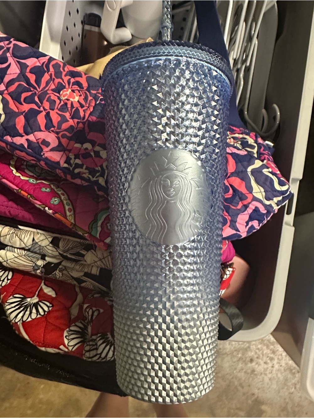 Starbucks Textured Ombre Tumbler in Navy and Silver